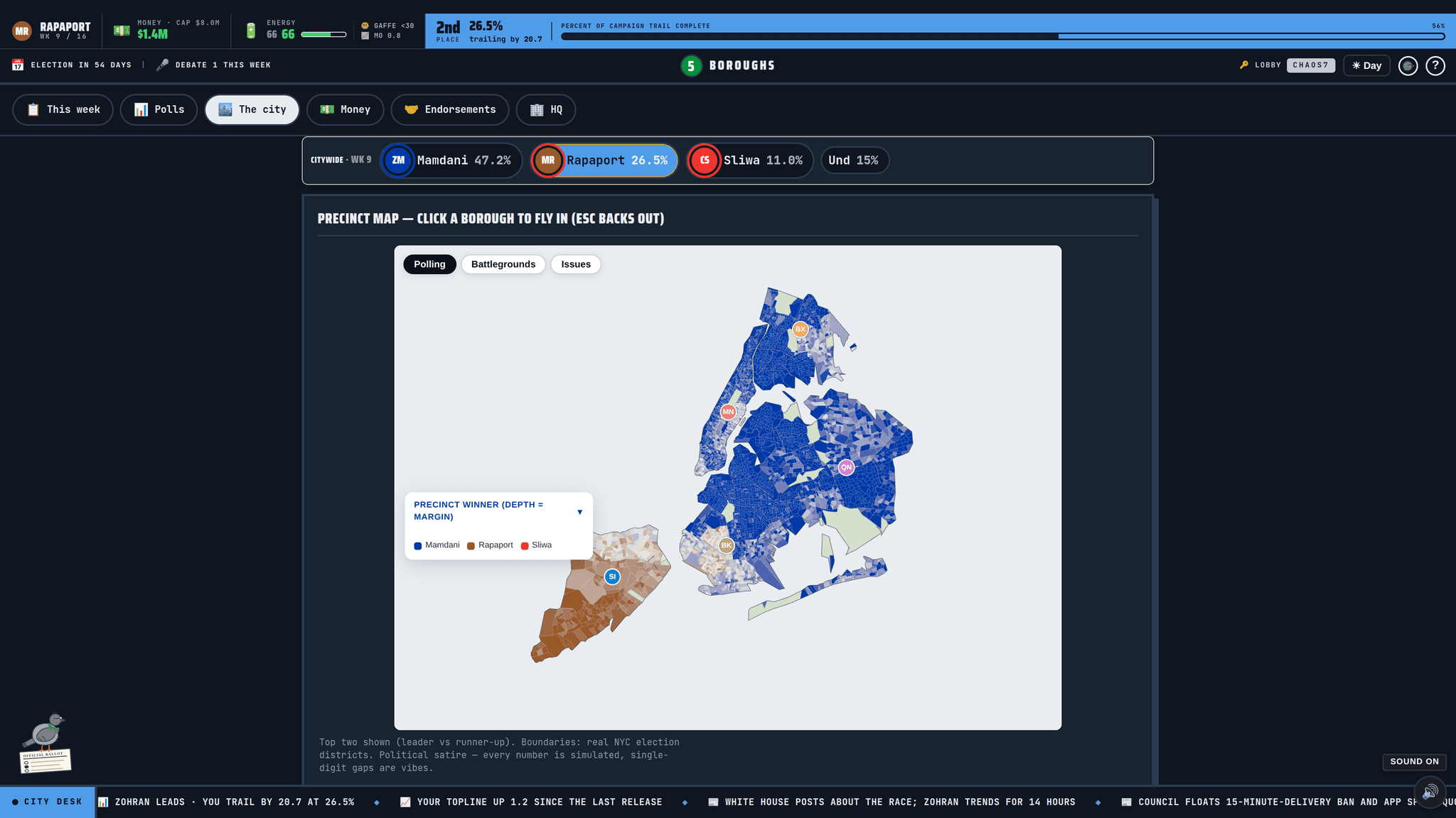 The City — Precinct Map (Night)
